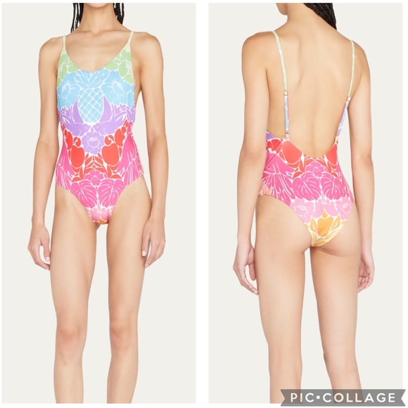 NWT FARM RIO Tropical Graphic Print One Piece Swimsuit - Picture 2 of 8